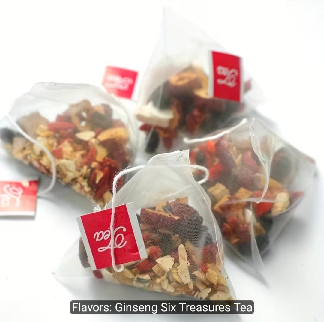 Ginseng Six Treasures Tea. 10g × 30 Packs. Mulberry, Wolfberry & Ginseng.