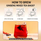 Ginseng Six Treasures Tea. 10g × 30 Packs. Mulberry, Wolfberry & Ginseng.