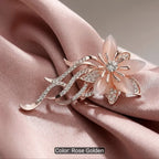 Elegant Rhinestone Orchid Women Brooch