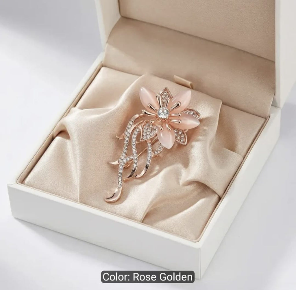 Elegant Rhinestone Orchid Women Brooch