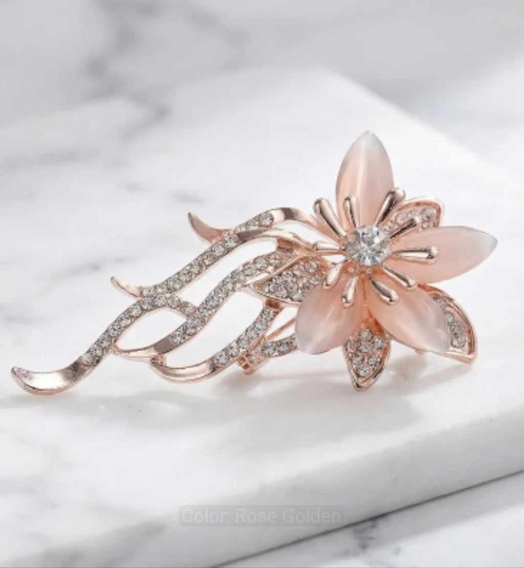 Elegant Rhinestone Orchid Women Brooch