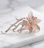 Elegant Rhinestone Orchid Women Brooch