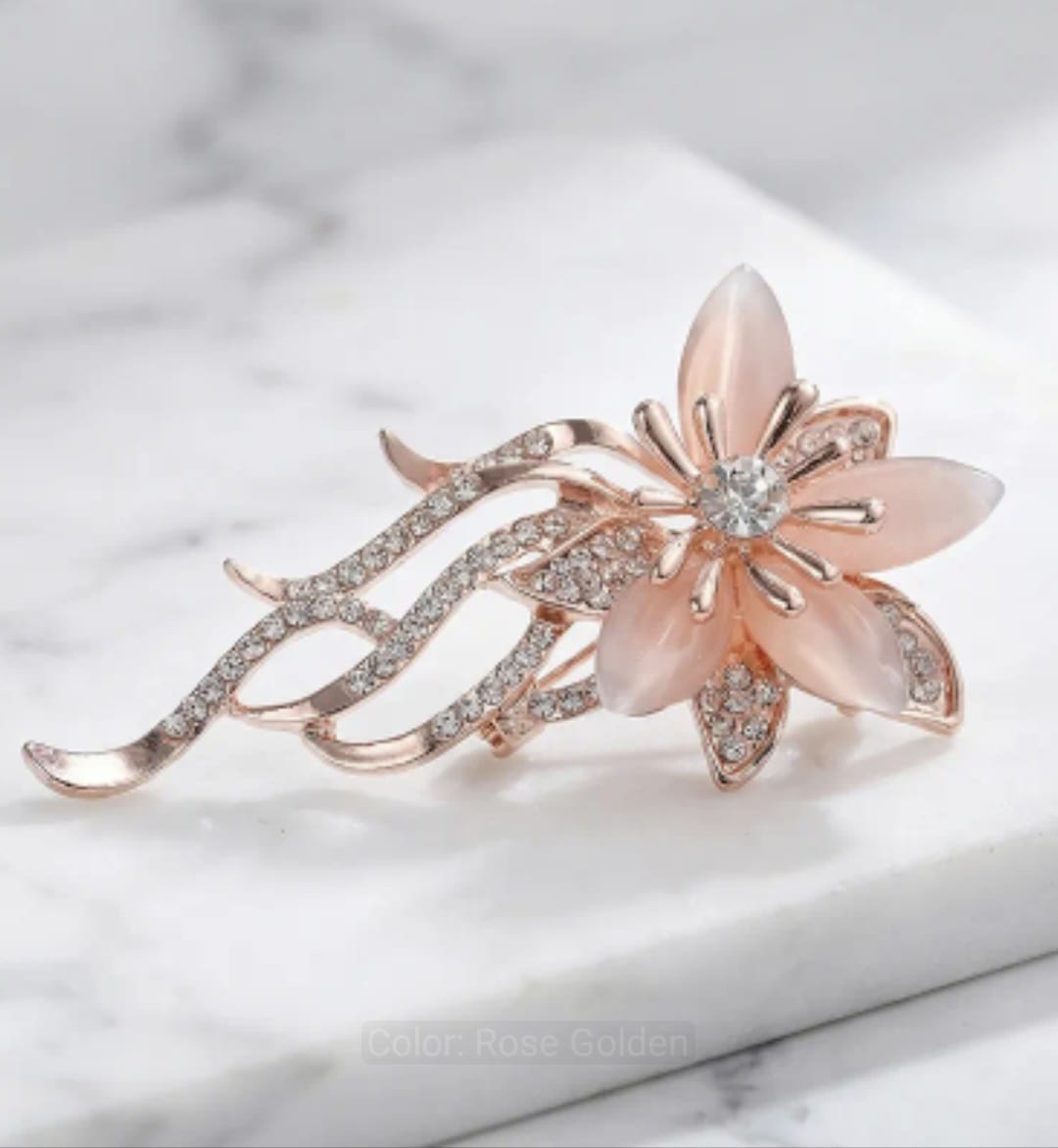 Elegant Rhinestone Orchid Women Brooch