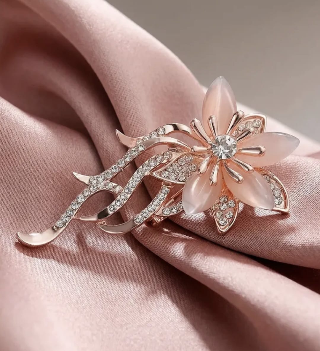 Elegant Rhinestone Orchid Women Brooch