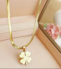 Minimalist Four-Leaf Clover Pendant Necklace