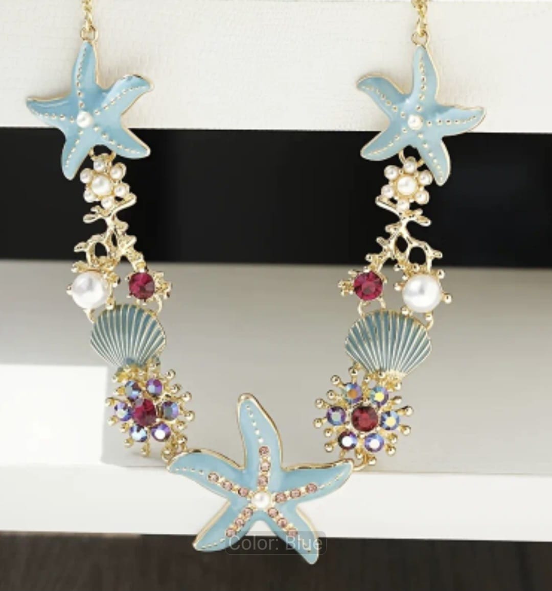 Bohemian Starfish & Shell Choker Set With Bracelet