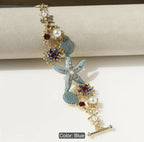 Bohemian Starfish & Shell Choker Set With Bracelet