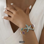 Bohemian Starfish & Shell Choker Set With Bracelet