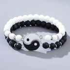 2-Piece Yin Yang Tai Chi Beaded Bracelets