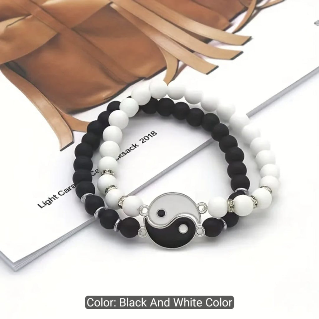 2-Piece Yin Yang Tai Chi Beaded Bracelets