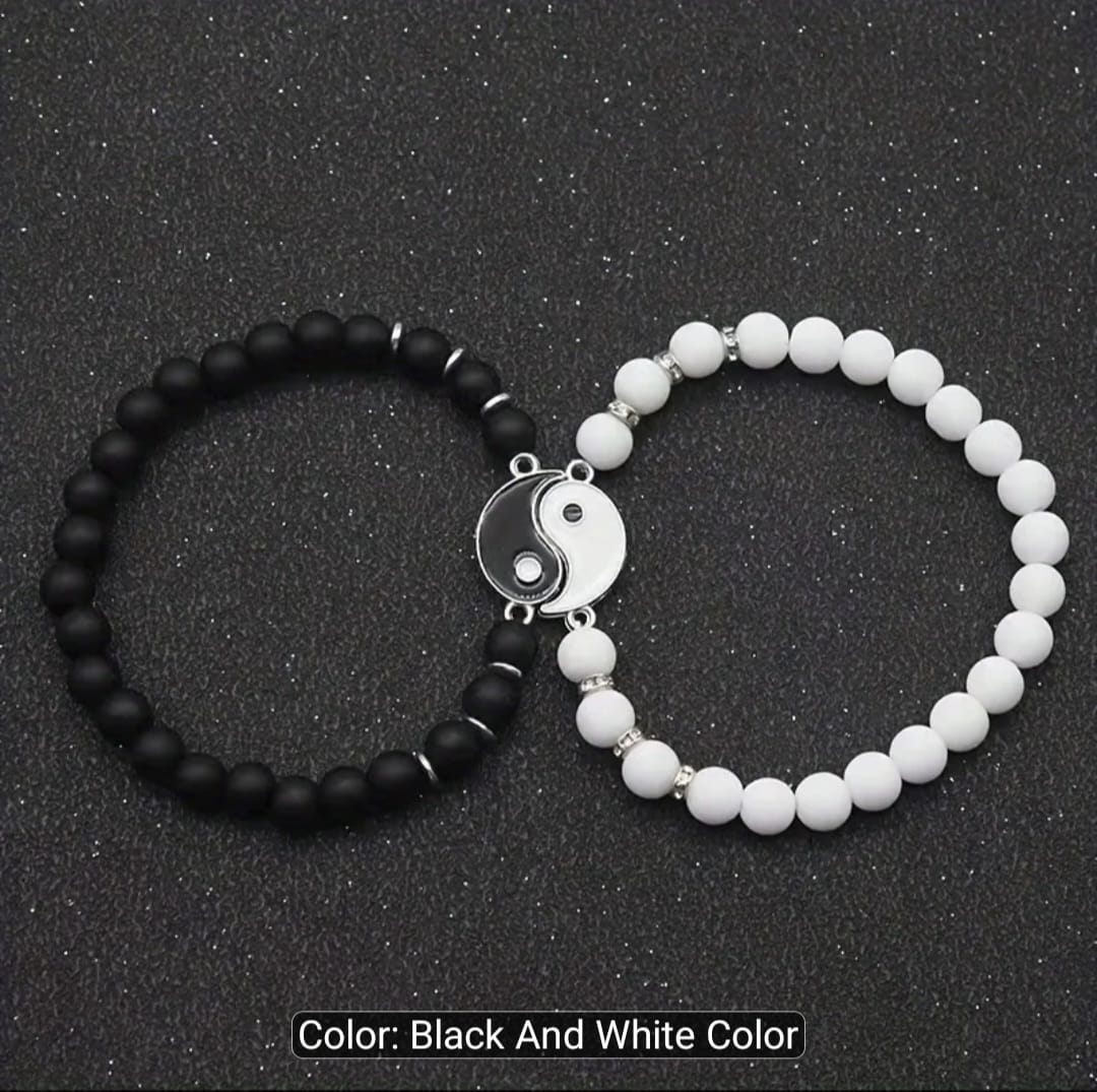 2-Piece Yin Yang Tai Chi Beaded Bracelets