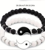 2-Piece Yin Yang Tai Chi Beaded Bracelets