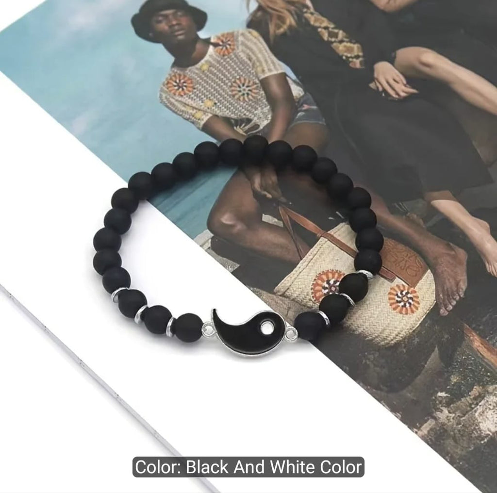 2-Piece Yin Yang Tai Chi Beaded Bracelets
