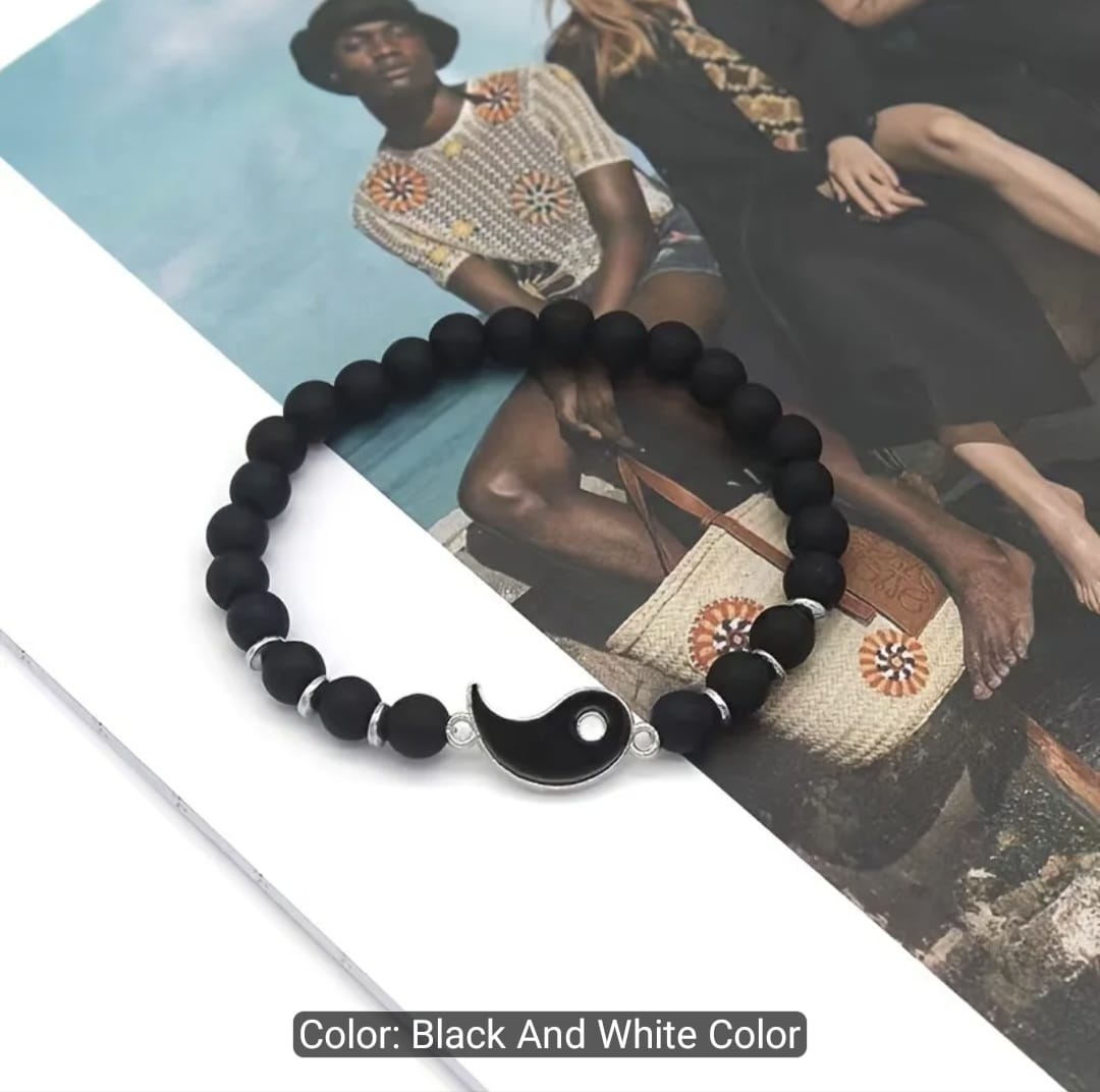 2-Piece Yin Yang Tai Chi Beaded Bracelets