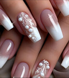 24pcs Glossy Long Coffin Press-On Nails