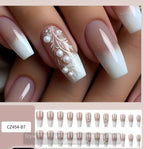 24pcs Glossy Long Coffin Press-On Nails