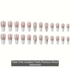 24pcs Glossy Long Coffin Press-On Nails