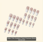 24pcs Glossy Long Coffin Press-On Nails