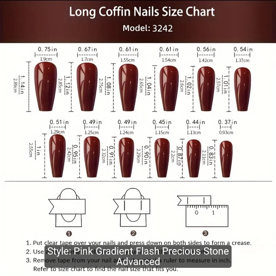 24pcs Glossy Long Coffin Press-On Nails