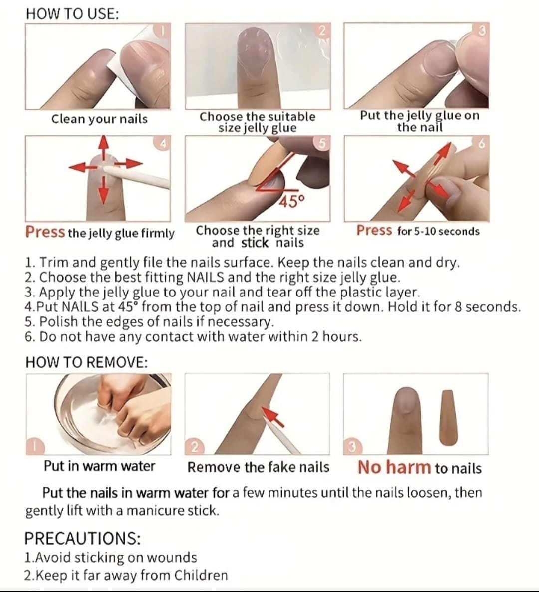 24pcs Glossy Long Coffin Press-On Nails