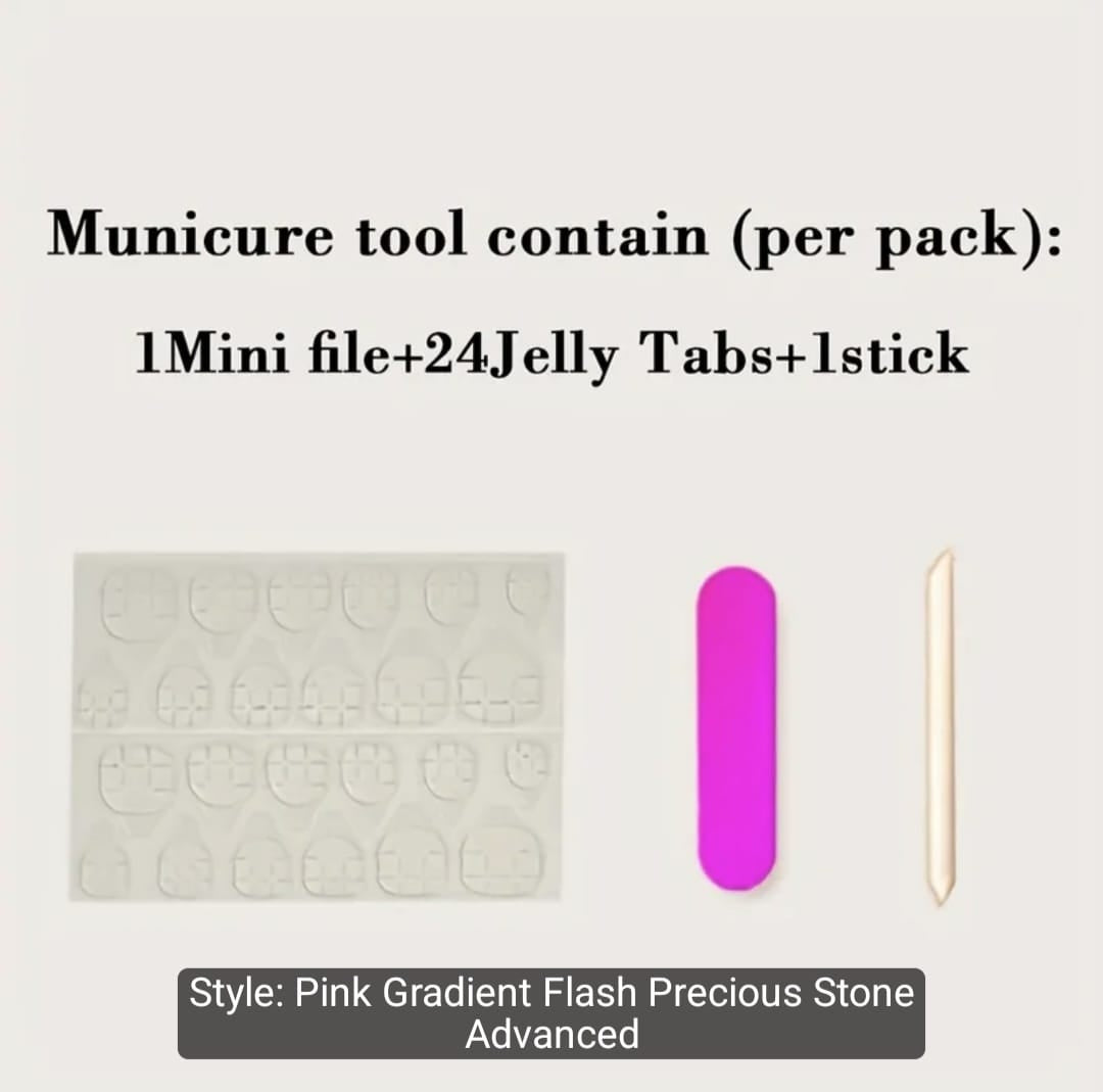 24pcs Glossy Long Coffin Press-On Nails