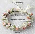 Mori Style Faux Rose Flower Garland Headband