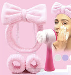 4pcs Soft Bristle Facial Brush Set with Hairband