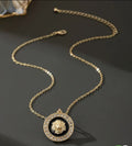 Women’s Lion Head Pendant Necklace Set with Earrings