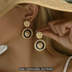 Women’s Lion Head Pendant Necklace Set with Earrings