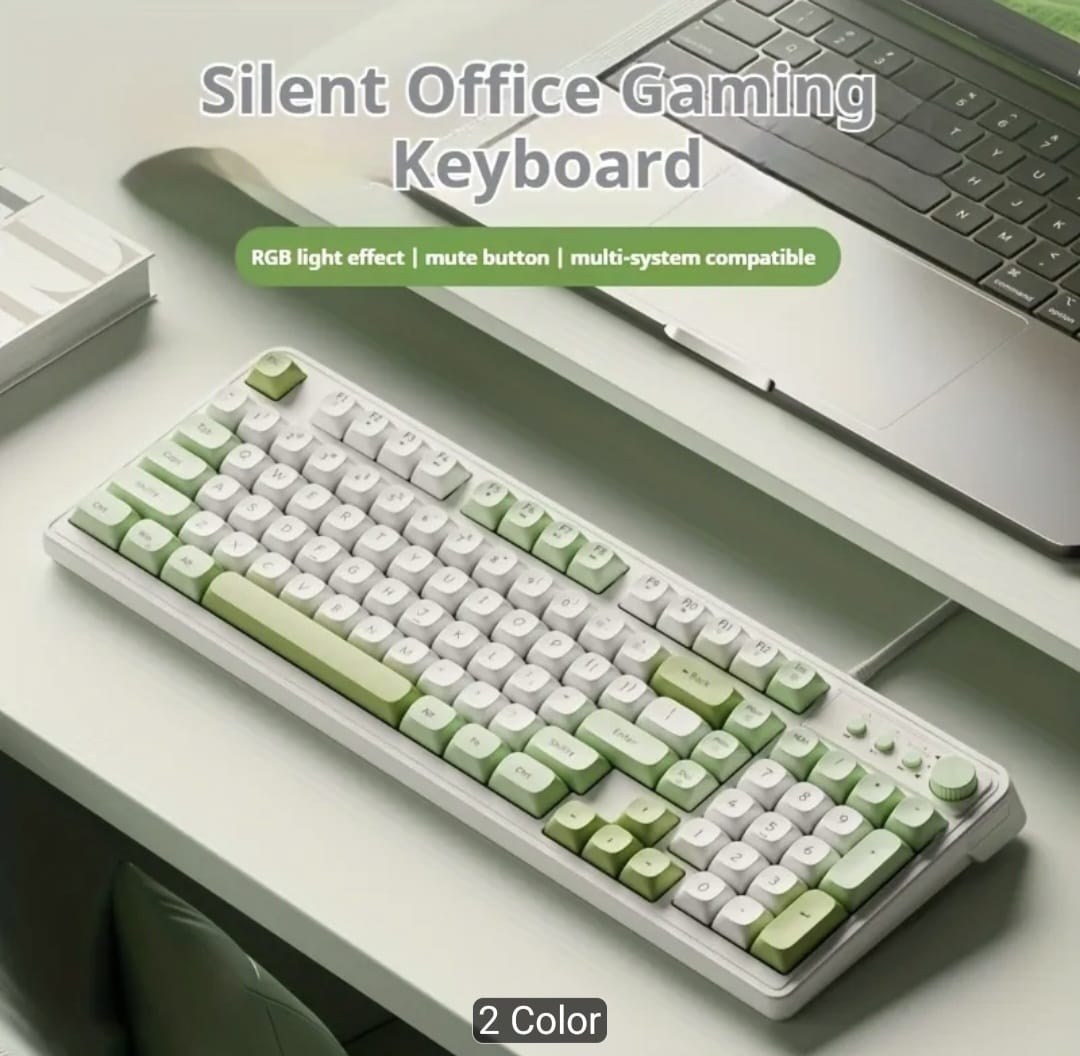 Wired Silent Gaming Keyboard with Rainbow Backlight