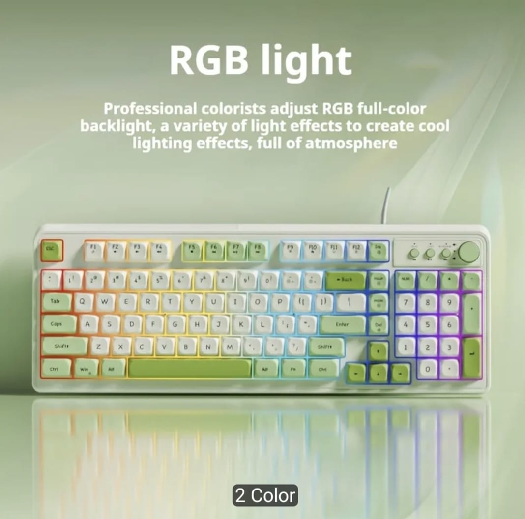 Wired Silent Gaming Keyboard with Rainbow Backlight