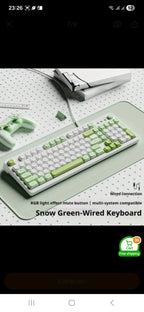 Wired Silent Gaming Keyboard with Rainbow Backlight