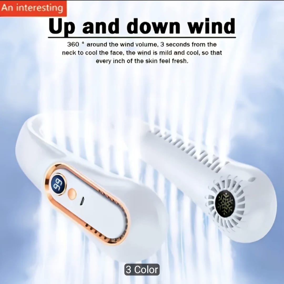 USB Rechargeable Blade-Free Neck Fan