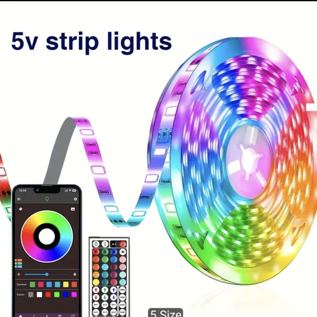 USB LED Light Strip with 44-Key Remote & App Control