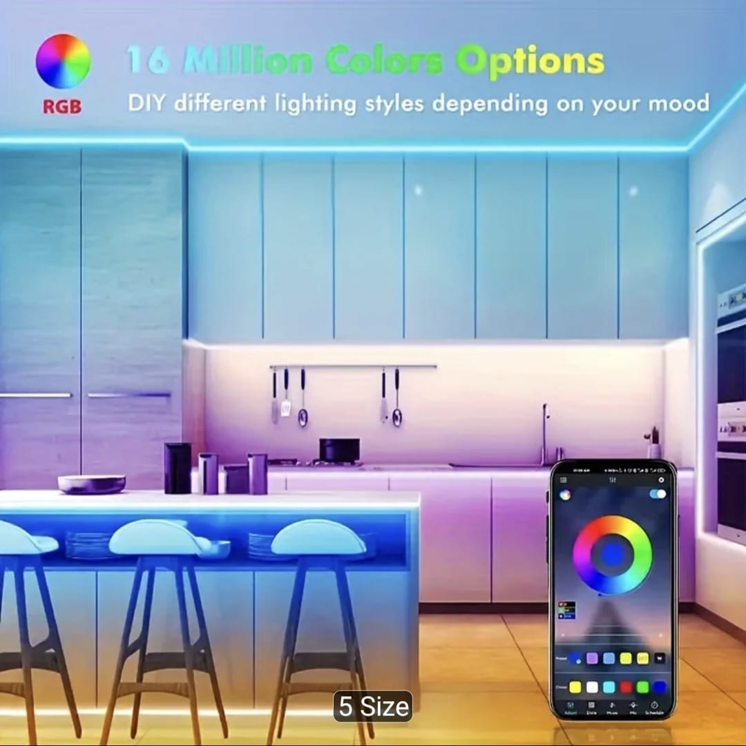 USB LED Light Strip with 44-Key Remote & App Control
