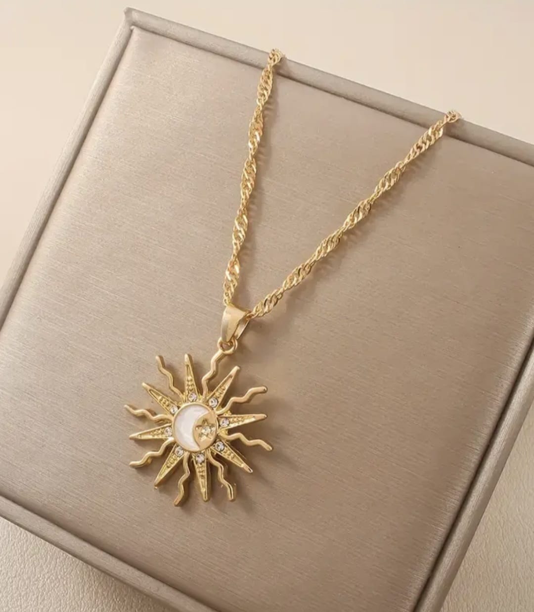 Bohemian Vintage Star Sun Moon Necklace