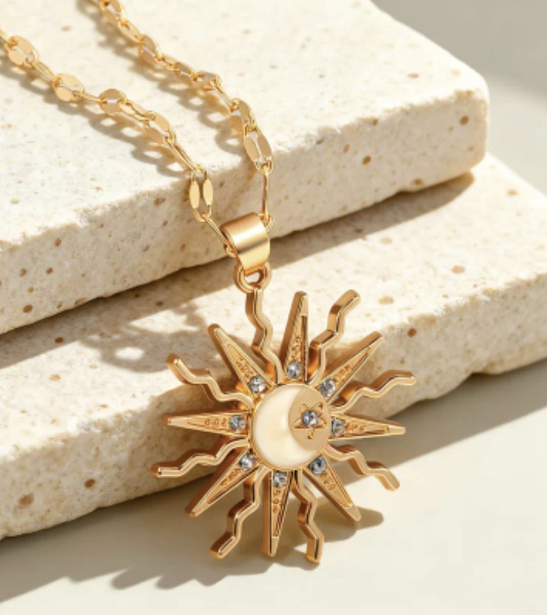 Bohemian Vintage Star Sun Moon Necklace