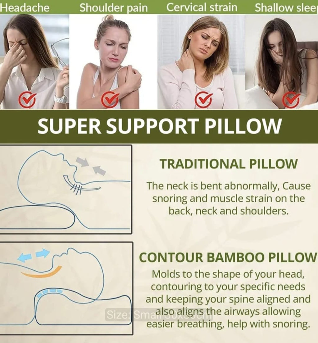Bamboo Memory Foam Contour Pillow