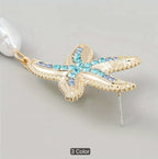 Ocean-Themed Starfish Earrings with Faux Pearl Drops