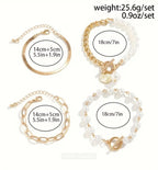Retro Pearl Chain Bracelet Set for Women