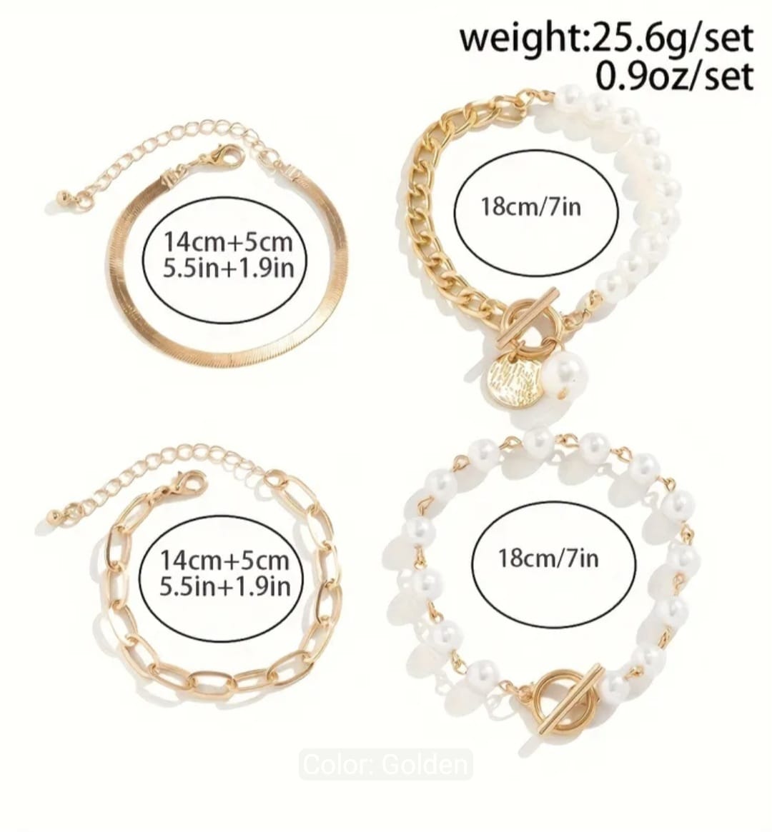 Retro Pearl Chain Bracelet Set for Women