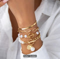 Retro Pearl Chain Bracelet Set for Women