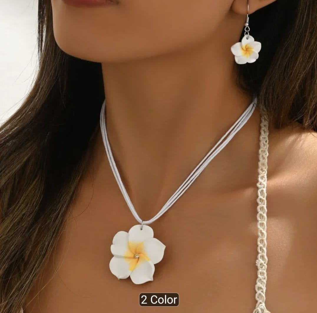 Bohemian Plumeria Jewelry Set