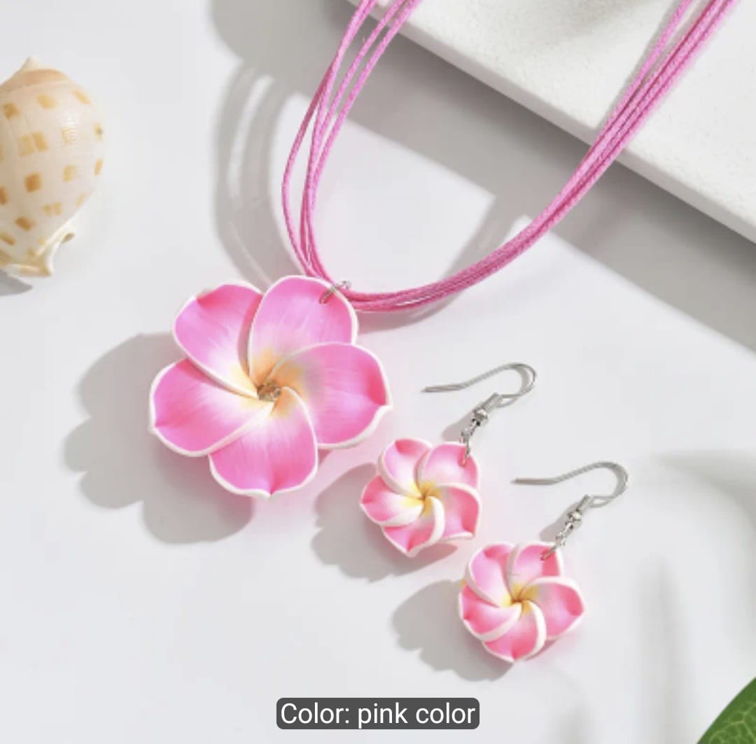 Bohemian Plumeria Jewelry Set