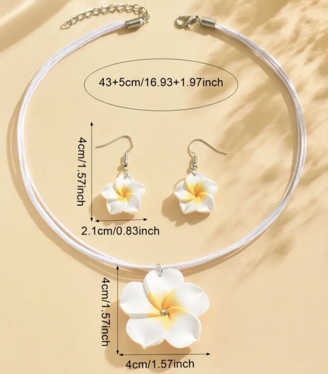 Bohemian Plumeria Jewelry Set