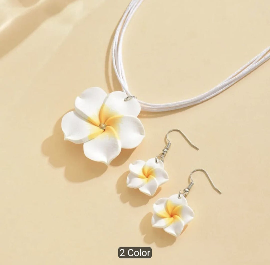 Bohemian Plumeria Jewelry Set