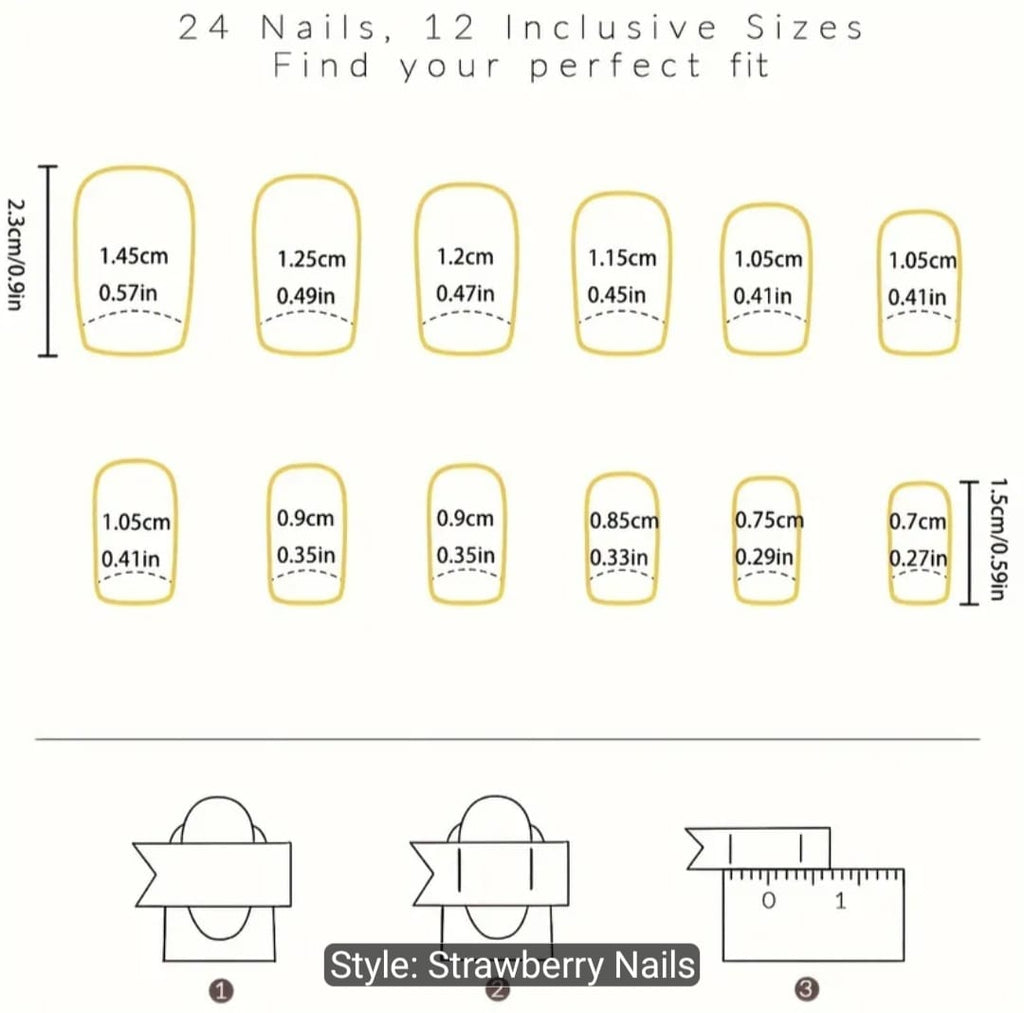 24pcs Square Press-On Nails Set