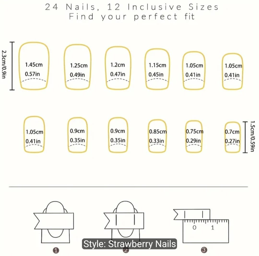 24pcs Square Press-On Nails Set