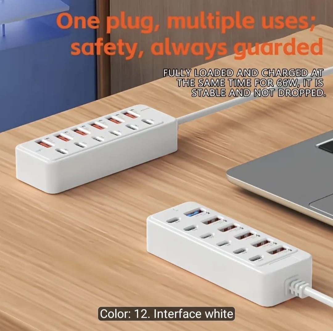 12-Port USB Fast Charging Station