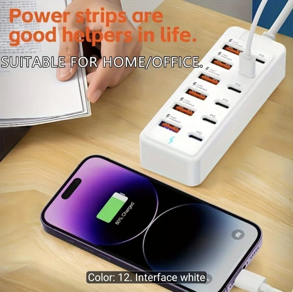 12-Port USB Fast Charging Station